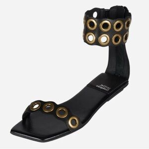 Jeffrey Campbell Gwynne Black Sandals with Bronze Accents